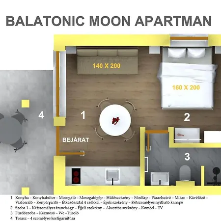 公寓 Balatonic Moon Apartman